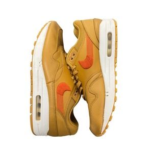 Nike Air Max 1 Premium SE Women's Wheat Team Orange Leather Sneakers Shoes 8.5